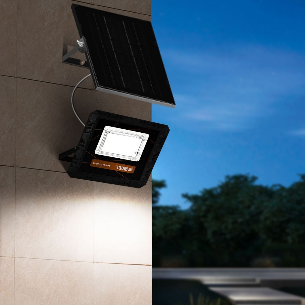 Đèn pha năng lượng mặt trời Modi MD-PT28-50-W WH Màu Đen