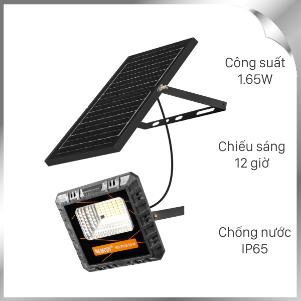 Đèn pha năng lượng mặt trời Modi MD-PT28-50-W WH