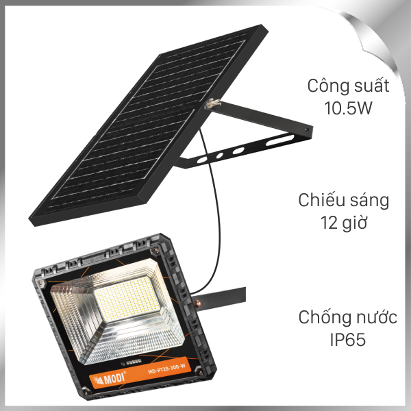 Đèn pha năng lượng mặt trời Modi MD-PT28-300-W 3C