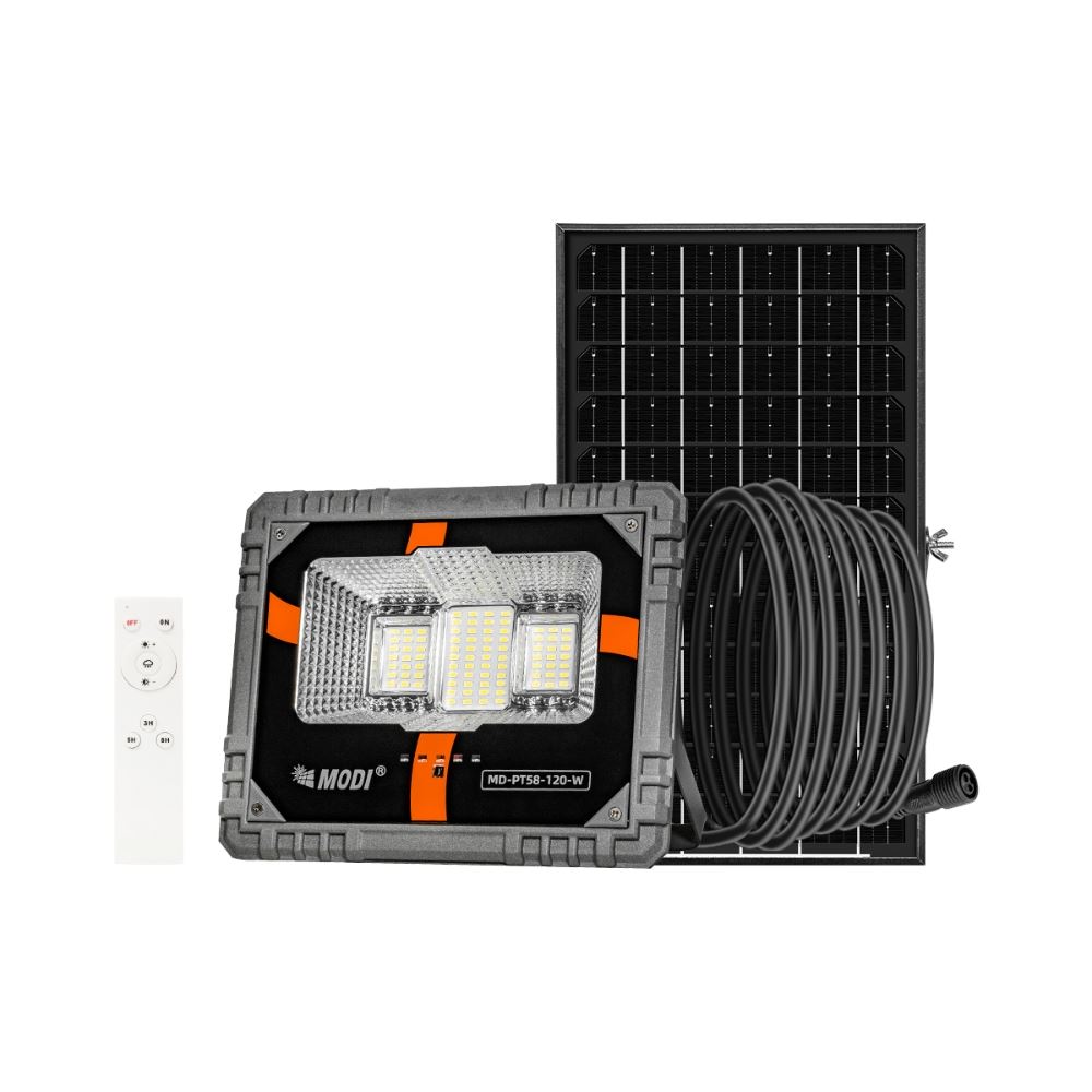 Đèn pha năng lượng mặt trời Modi MD-PT58-120-W WH Màu Đen