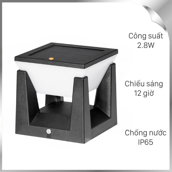 Đèn trụ cổng năng lượng mặt trời Modi MD-SPL-F260 WW+WH