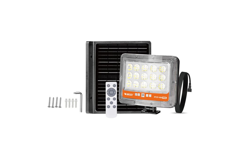 Đèn pha năng lượng mặt trời Modi MD-PT27-50-PRO Màu Xám