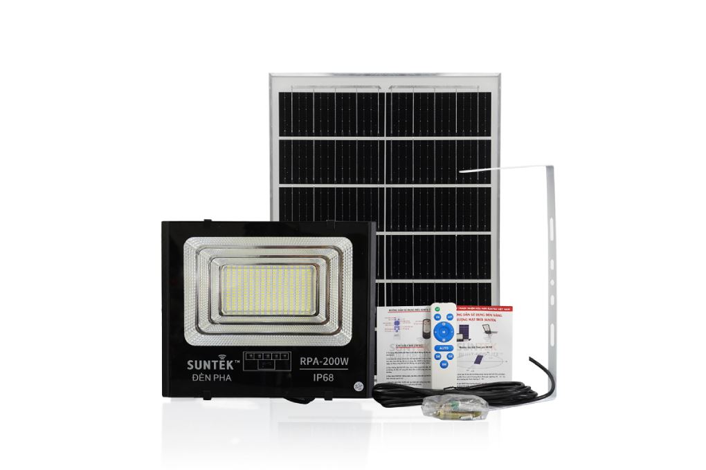 Đèn pha năng lượng mặt trời SUNTEK RPA-200W Màu Đen