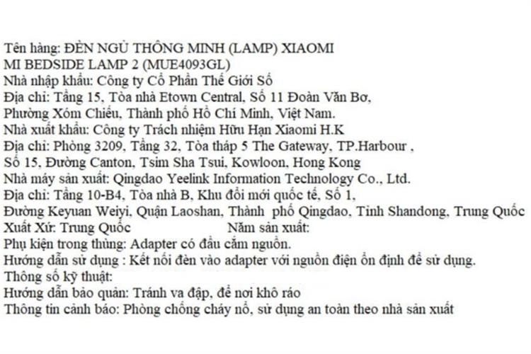 Đèn ngủ thông minh Xiaomi Mi Bedside Lamp 2 Màu Trắng