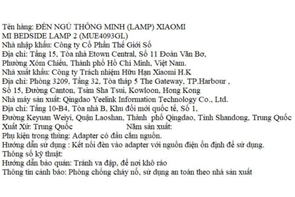 Đèn ngủ thông minh Xiaomi Mi Bedside Lamp 2 Màu Trắng