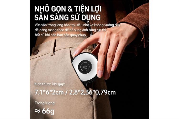 Đèn Livestream Magnetic Gắn Điện Thoại 2W 500mAh Ulanzi LM21 Màu Đen