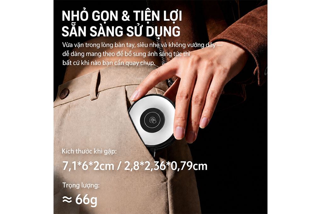 Đèn Livestream Magnetic Gắn Điện Thoại 2W 500mAh Ulanzi LM21 Màu Đen