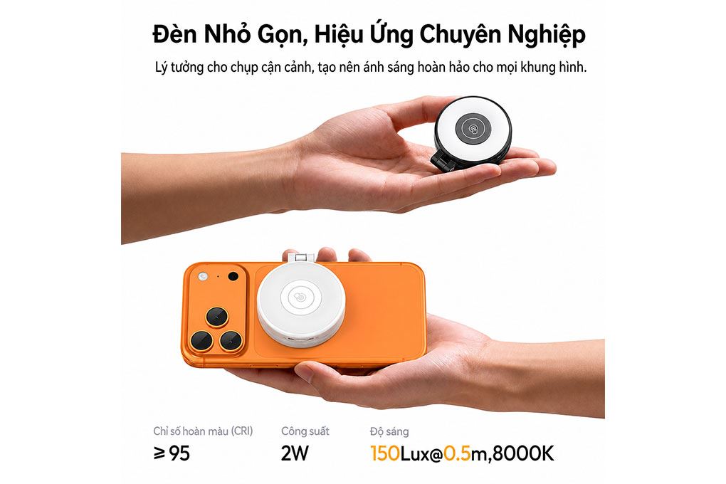 Đèn Livestream Magnetic Gắn Điện Thoại 2W 500mAh Ulanzi LM21 Màu Đen