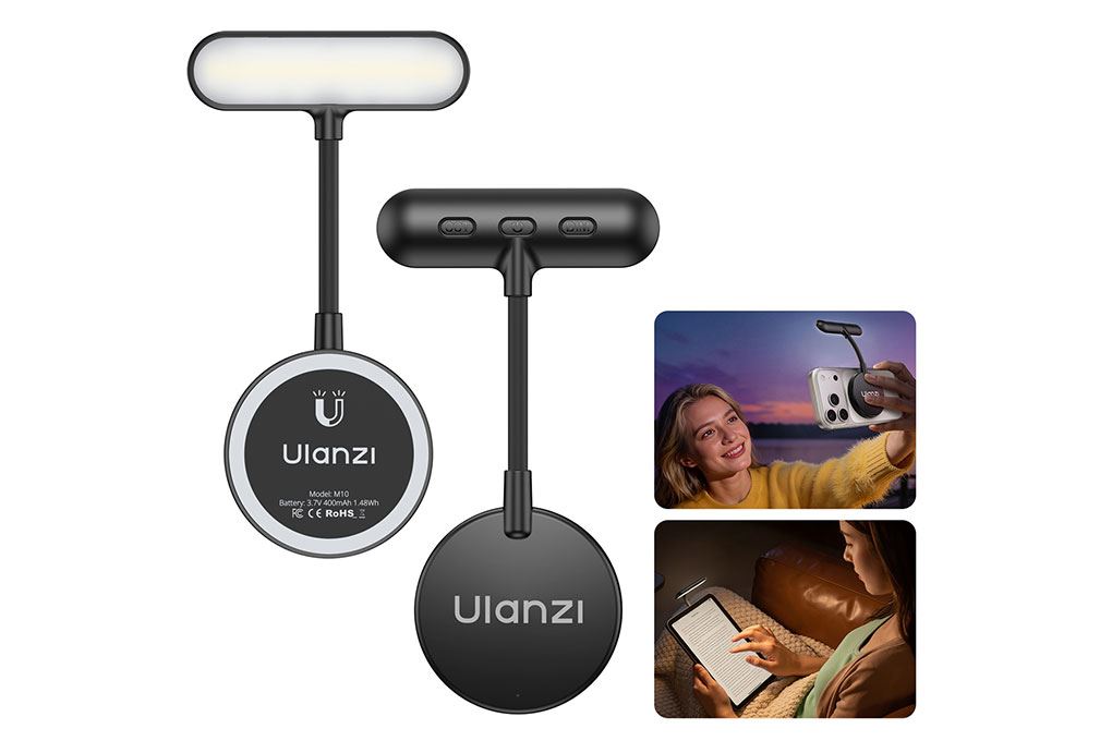Đèn Livestream Magnetic Cổ Vịt Gắn Điện Thoại 2W 400mAh Ulanzi M10 Màu Đen