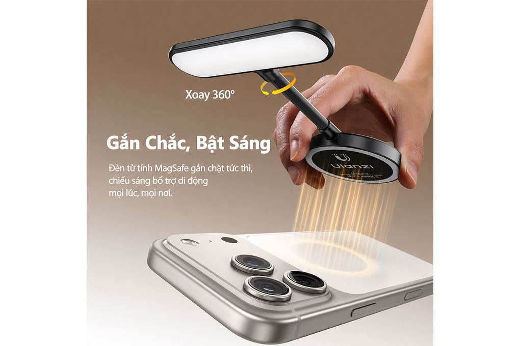 Đèn Livestream Magnetic Cổ Vịt Gắn Điện Thoại 2W 400mAh Ulanzi M10 Màu Đen