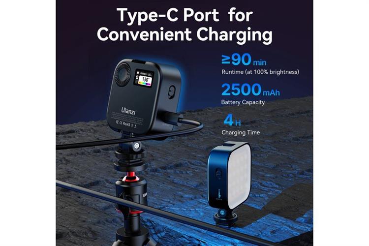 Đèn Livestream LED RGB Full Color 60 Bóng 5W 2500mAh Ulanzi U60 Màu Đen