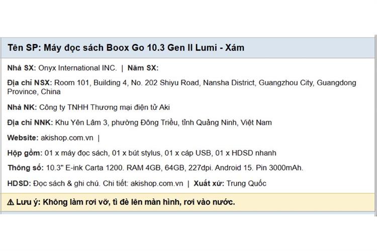 Máy đọc sách Boox Go 10.3 (Gen II) Lumi 10.3inch 64GB Màu Trắng - Xám