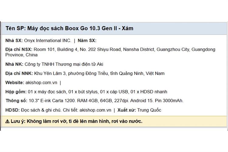Máy đọc sách Boox Go 10.3 (Gen II) 10.3inch 64GB Màu Trắng - Xám