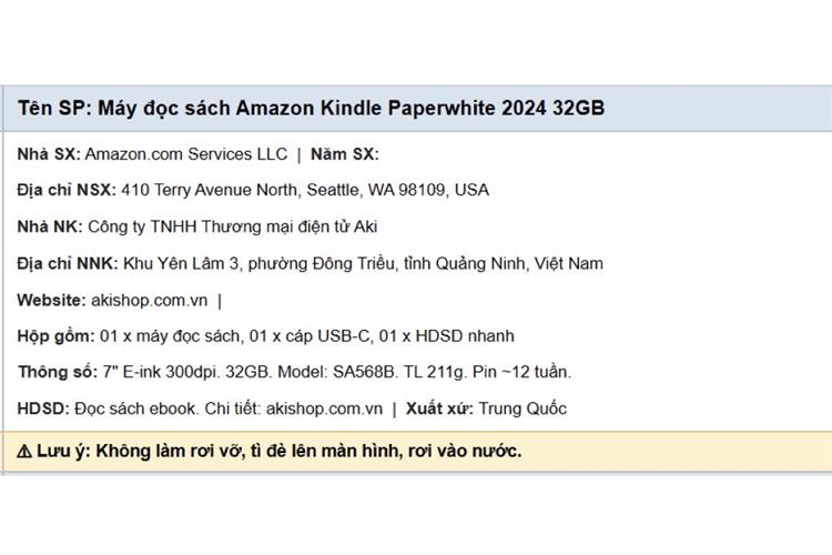 Máy đọc sách Kindle Paperwhite 6 7inch 32GB Màu Đen