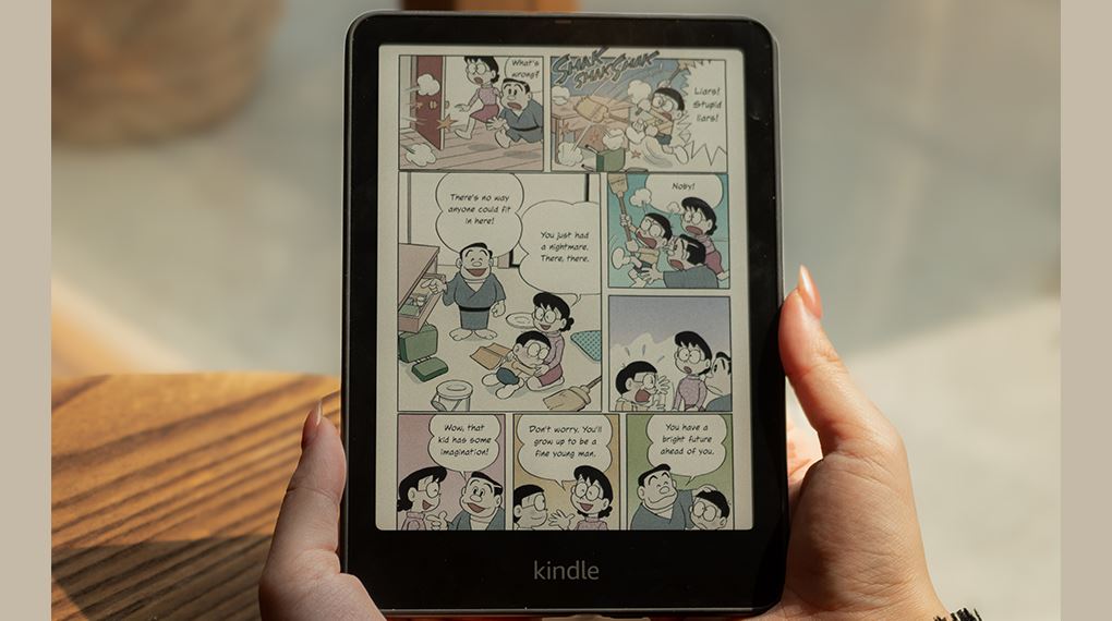 Màn hình Colorsoft 7 inch trên Kindle Colorsoft Signature hiển thị 4.096 màu sống động, dịu mắt