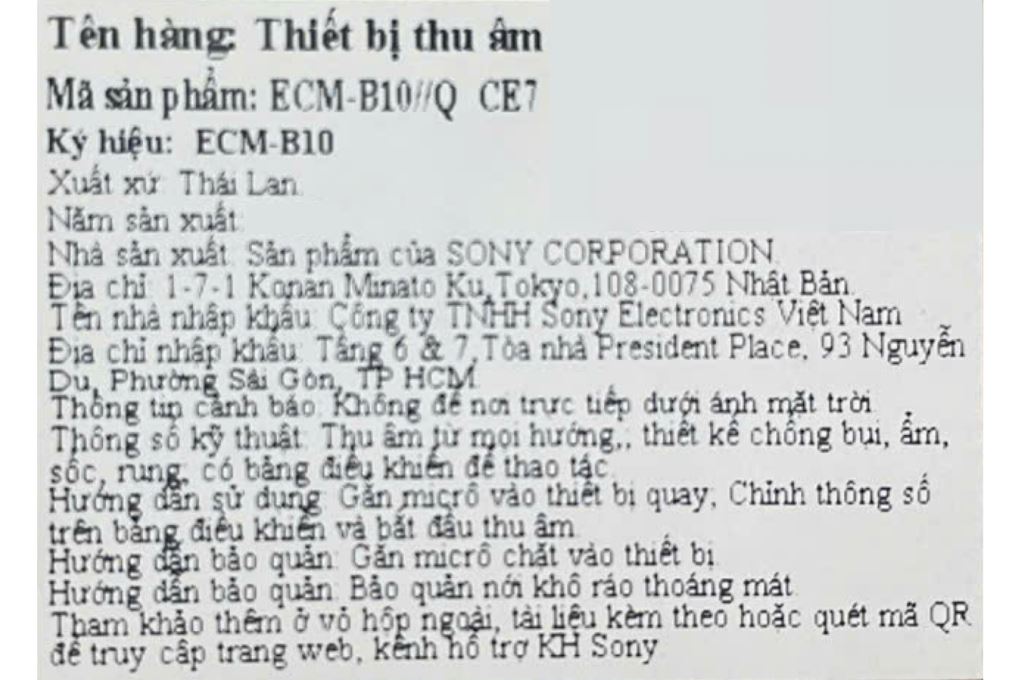 Thiết bị thu âm Sony ECM-B10/Q CE7 - 8