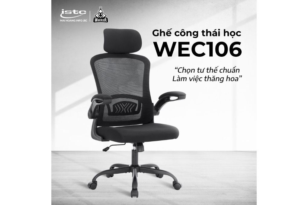 Ghế công thái học Ergonomic WARRIOR Pawn Series WEC106 Màu Đen