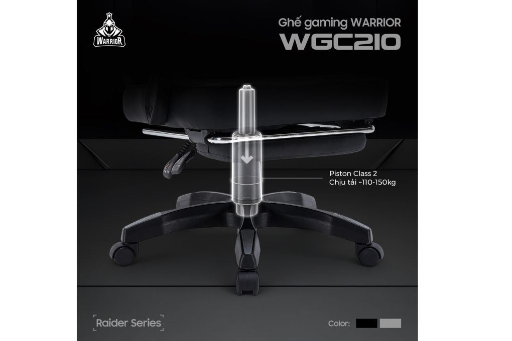 Ghế chơi game WARRIOR Raider Series WGC210 Đen - Xám - 8