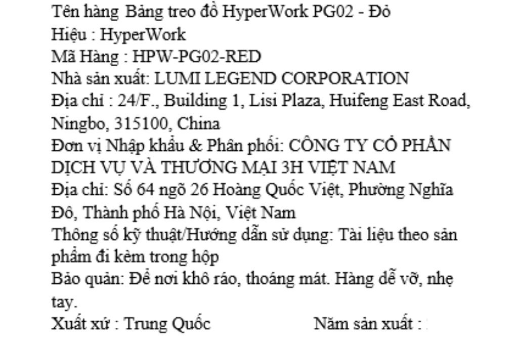 Bảng treo đồ Pegboard Hyperwork PG02 Đỏ - 10