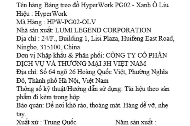Bảng treo đồ Pegboard Hyperwork PG02 Xanh Màu Xanh Oliu