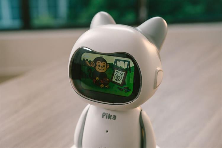 Robot thông minh học tiếng anh Pika PK01 Màu Trắng - Xám