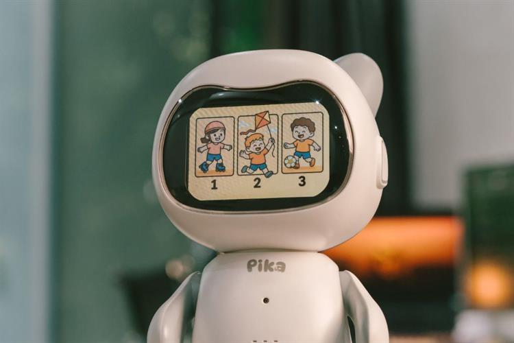 Robot thông minh học tiếng anh Pika PK01 Màu Trắng - Xám