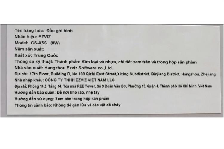 Đầu ghi camera IP Wi-Fi 8 kênh Ezviz X5S (CS-X5S-8W) Màu Đen