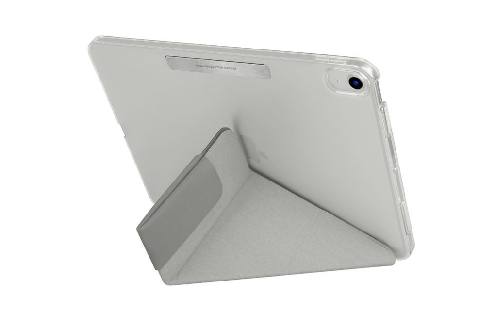 Bao da nắp gập iPad A16/ iPad 10 UniQ Camden Màu Xám nhạt