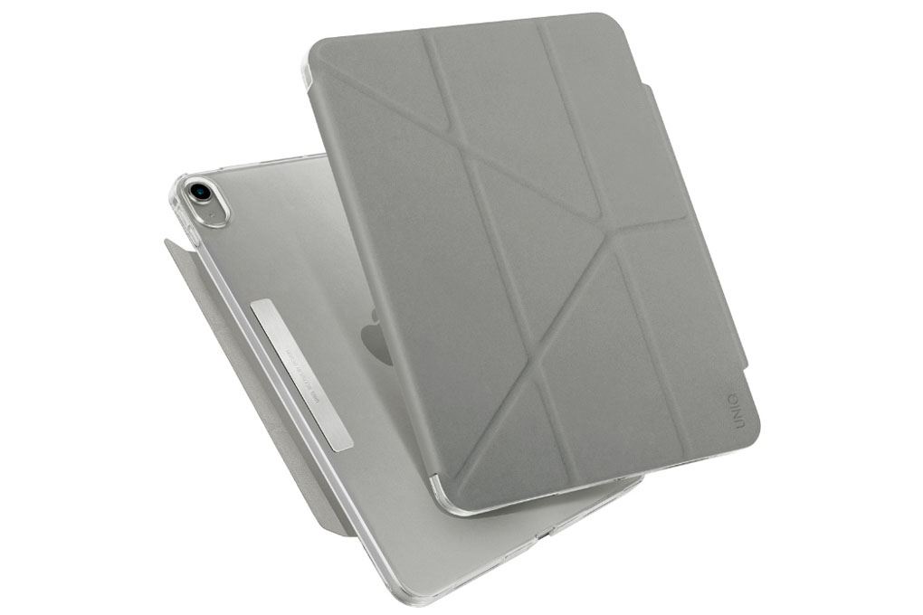 Bao da nắp gập iPad A16/ iPad 10 UniQ Camden Màu Xám nhạt