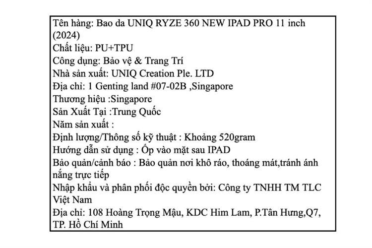 Bao da nắp gập iPad Pro 11 M4/M5 Nhựa TPU da PU UNIQ RYZE 360 Màu Nâu