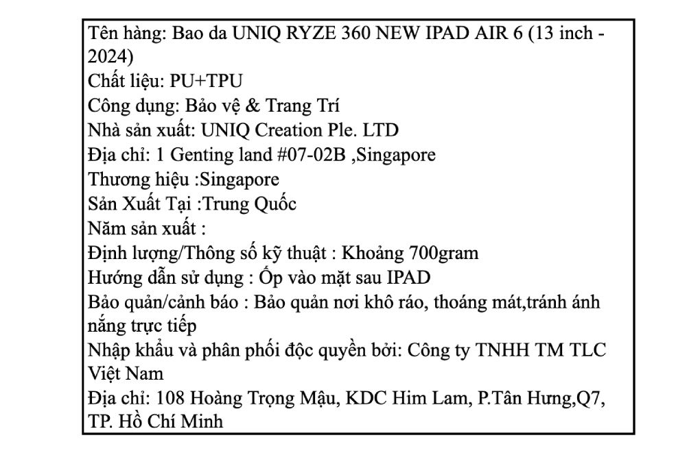 Bao da nắp gập iPad Air M4/M3/M2 13 inch Nhựa TPU da PU UNIQ RYZE 360 - 4