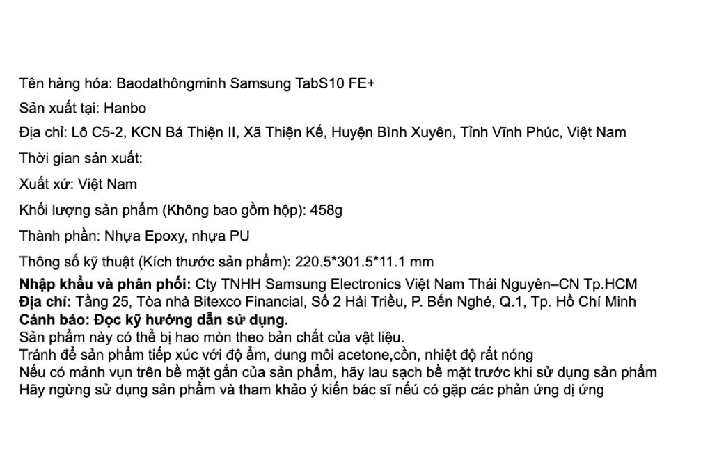 Bao da nắp gập Galaxy Tab S10 FE+ Samsung Thông minh Chính hãng - 7