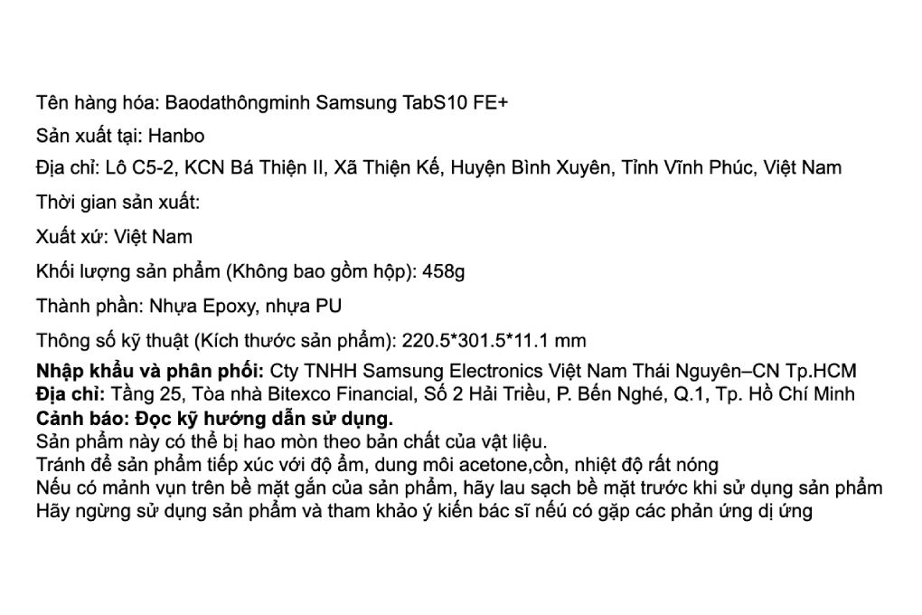 Bao da nắp gập Galaxy Tab S10 FE+ Samsung kèm bàn phím AI Chính hãng Màu Đen