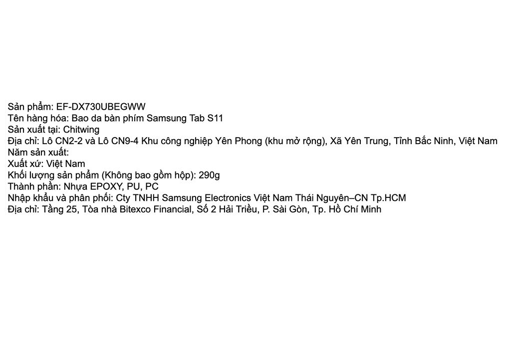 Bao da Galaxy Tab S11 kèm bàn phím Samsung Chính hãng Màu Đen