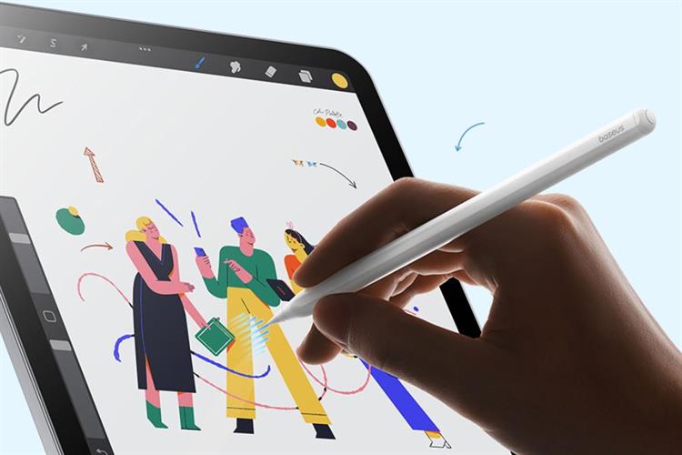 Bút Cảm Ứng Baseus Smooth Writing 3 Wireless Charging Stylus Active Wireless Version Moon White BS-PS048 Màu Trắng