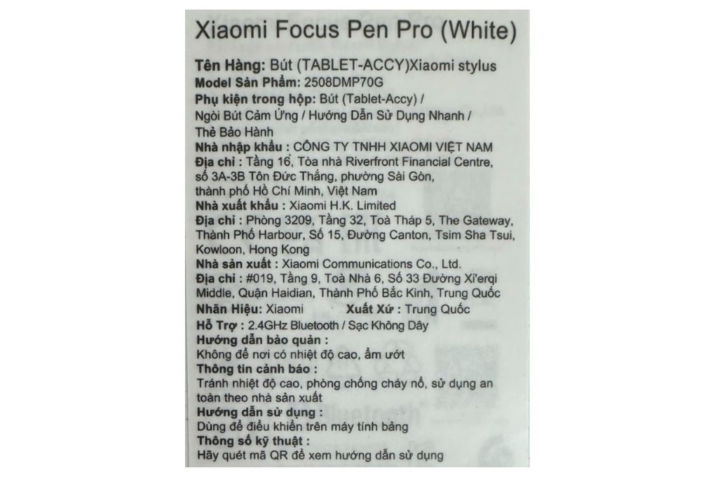 Bút cảm ứng Xiaomi Focus Pen Pro Màu Trắng