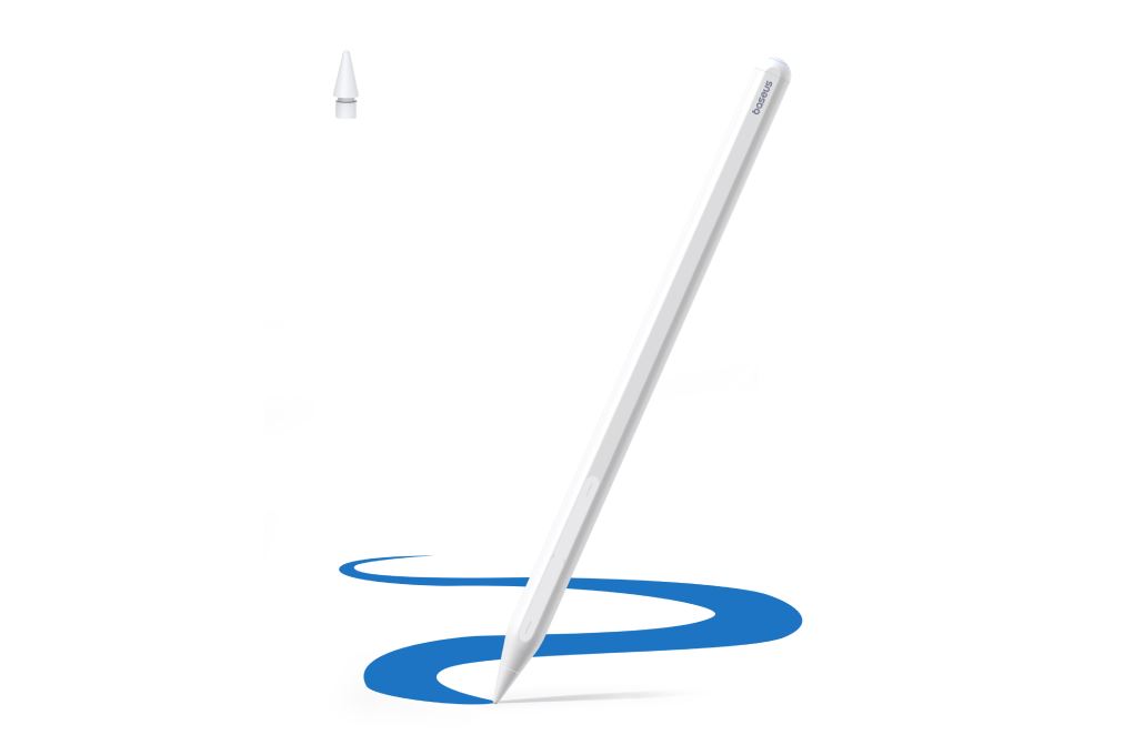 Bút cảm ứng Baseus Smooth Writing PS3 Pro 360° Touch Operation Wired Charging Stylus Moon White BS-PS054 Màu Trắng