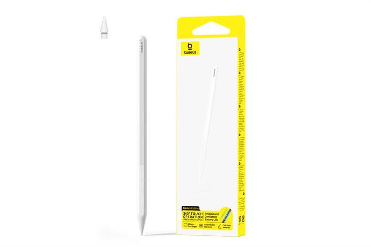 Bút cảm ứng Baseus Smooth Writing PS3 Pro 360° Touch Operation Wired Charging Stylus Moon White BS-PS054 Màu Trắng