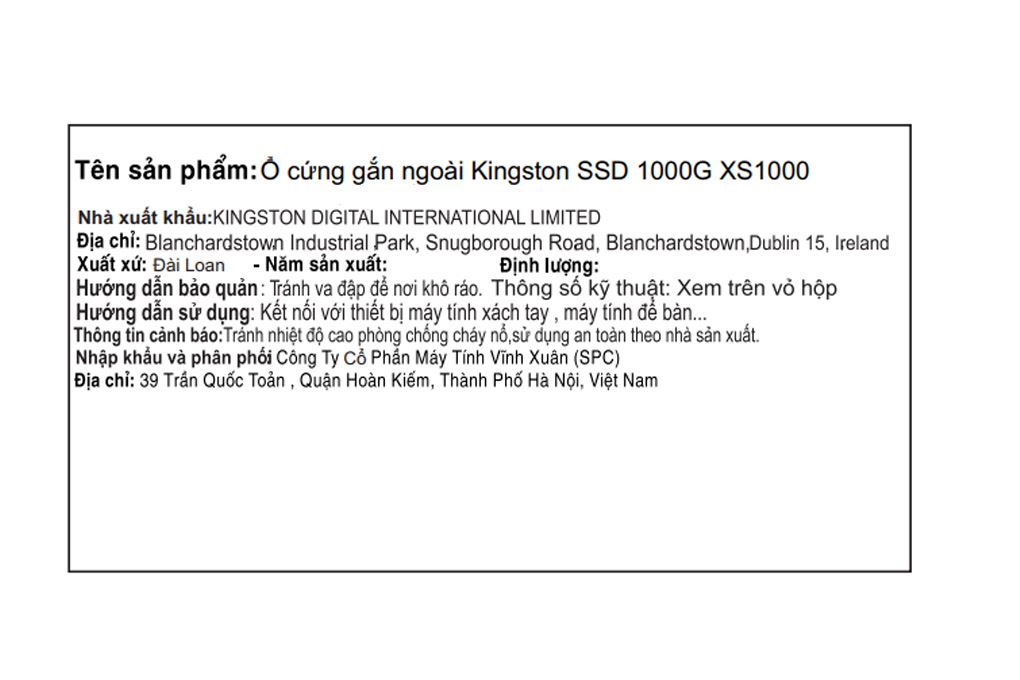 Ổ cứng SSD 1TB Kingston Portable Màu Đỏ