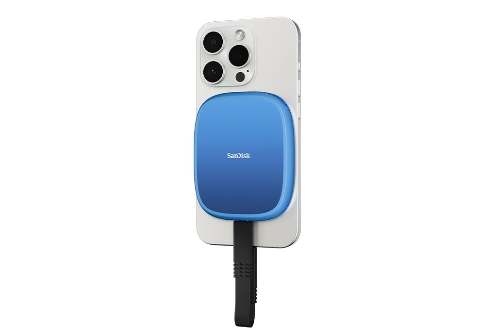 Ổ cứng SSD 1TB Sandisk Creator Phone Magsafe Portable SDSSDE62C Màu Xanh Dương