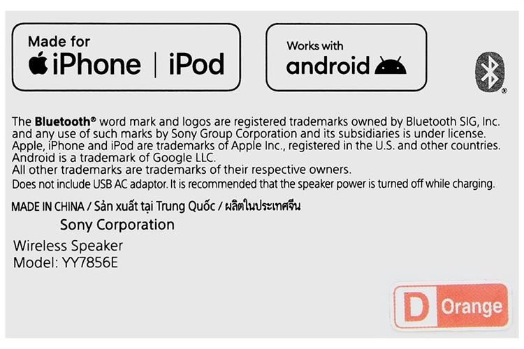 Loa Bluetooth Sony SRS-XB100 Màu Cam