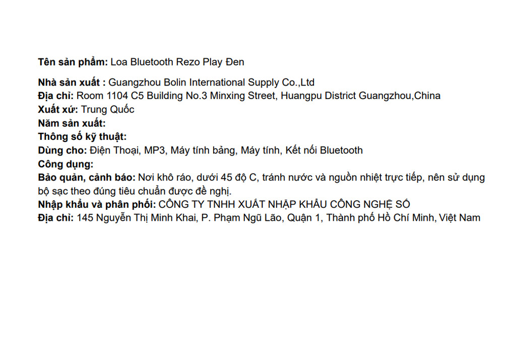 Loa Bluetooth Rezo Play Màu Đen