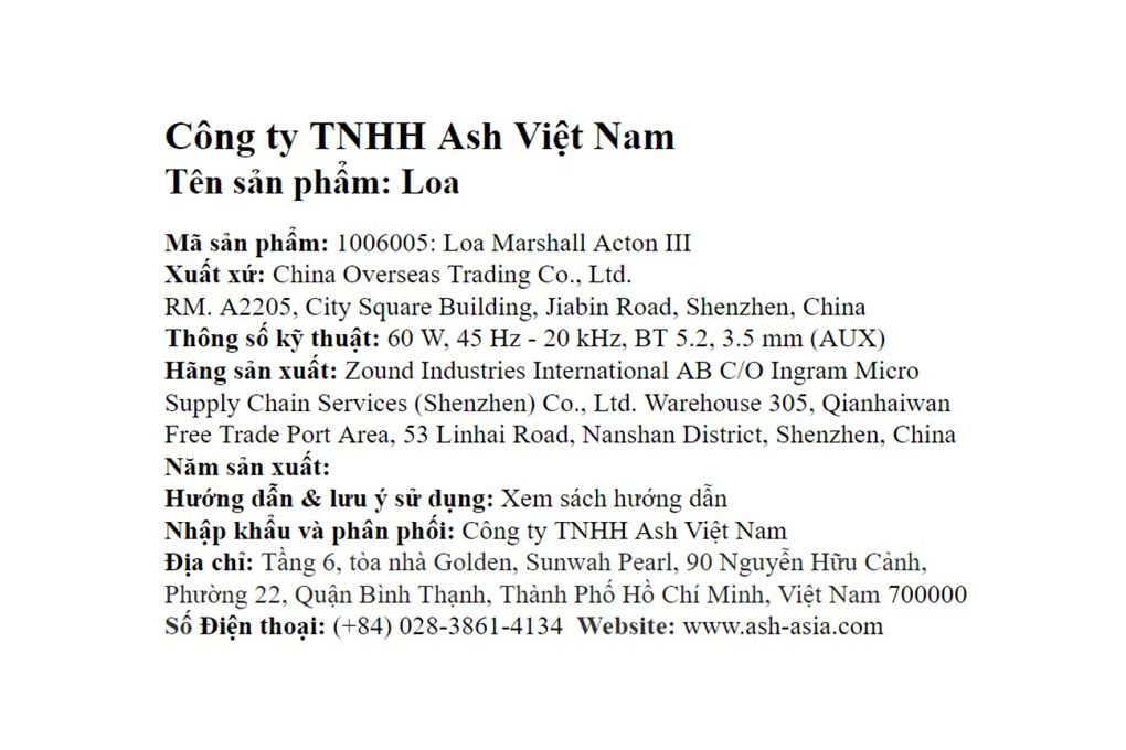 Loa Bluetooth Marshall Acton III Màu Nâu