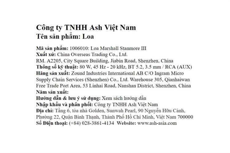 Loa Bluetooth Marshall Stanmore III Màu Nâu