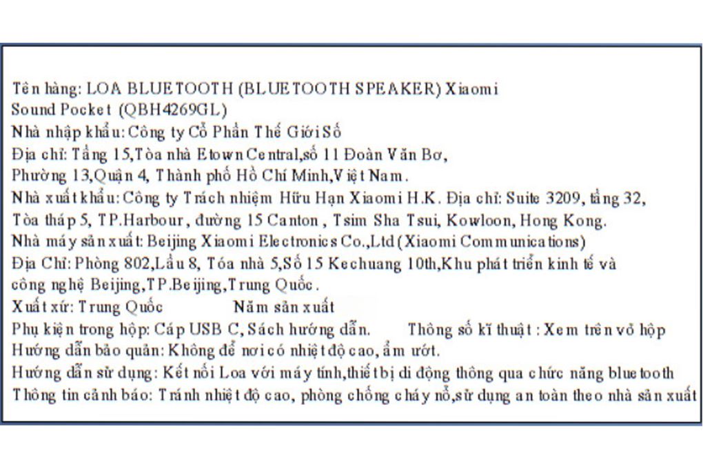 Loa Bluetooth Xiaomi Sound Pocket Màu Đen