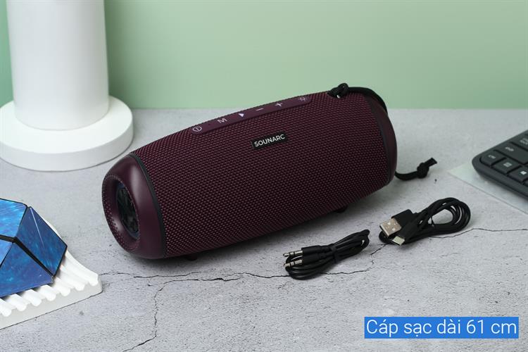 Loa Bluetooth Sounarc R1 Portable Speaker Màu Đỏ đô