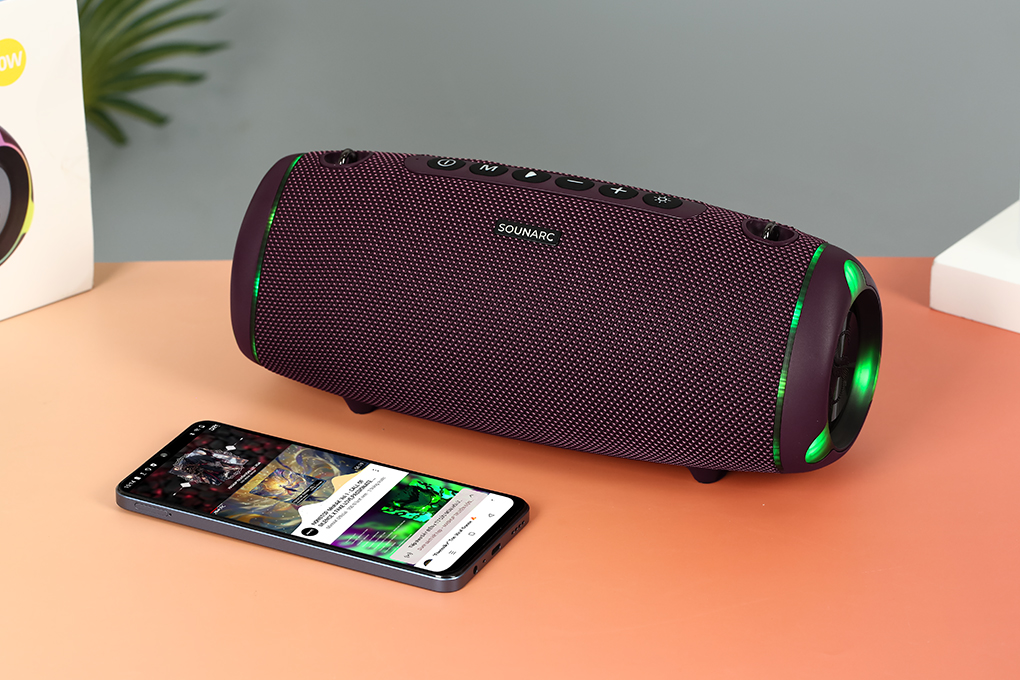 Loa Bluetooth Sounarc R2 Portable Speaker Màu Đỏ đô