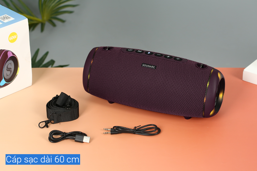 Loa Bluetooth Sounarc R2 Portable Speaker Màu Đỏ đô