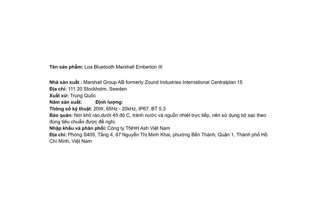 Loa Bluetooth Marshall Emberton III - 5