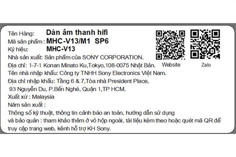 Loa Bluetooth Sony Hifi MHC-V13 Màu Đen